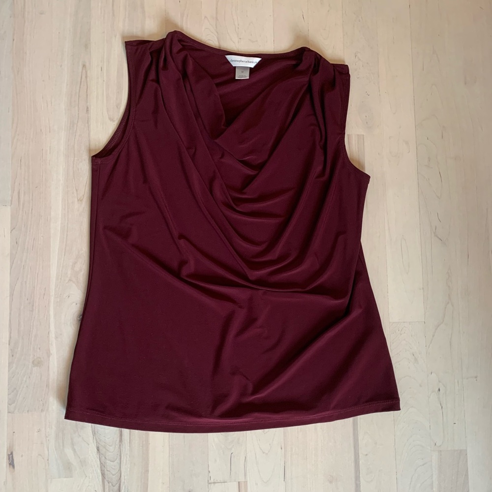 Christopher & Banks burgundy sleeveless top - Picture 3 of 4